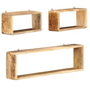 vidaXL Ensemble d'&eacute;tag&egrave;re cube 3 pcs bois solide de manguier