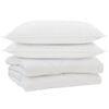 vidaXL Couette avec oreiller 3 pc Blanc Microfibre