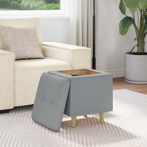 vidaXL Ottoman avec rangement Gris clair 40 x 40 x 45 cm tissu