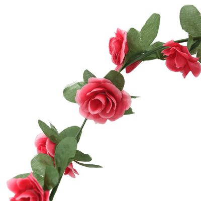 vidaXL Guirlandes de fleurs artificielles 6 pcs rouge rosé 250 cm