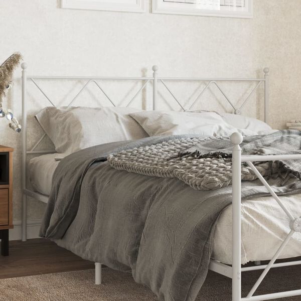 vidaXL Tête de lit métal blanc 160 cm