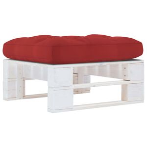 vidaXL Pouf palette de jardin Bois de pin impr&eacute;gn&eacute; de blanc
