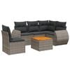 vidaXL Salon de jardin 6 pcs avec coussins gris r&eacute;sine tress&eacute;e