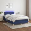 vidaXL Sommier &agrave; lattes de lit avec matelas LED Bleu 120x200 cm Tissu