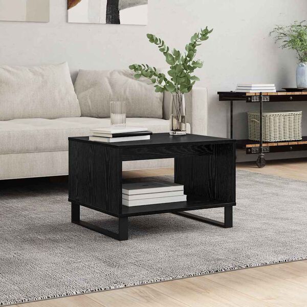 vidaXL Table basse Ch&ecirc;ne noir 60 x 50 x 40 cm Bois d'ing&eacute;nierie