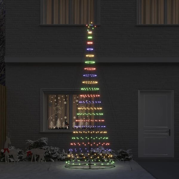 vidaXL Arbre de No&euml;l LED avec 455 LED Multicolore 184,5 cm M&eacute;tal