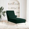 vidaXL Chaise longue de massage avec traversin vert foncé velours