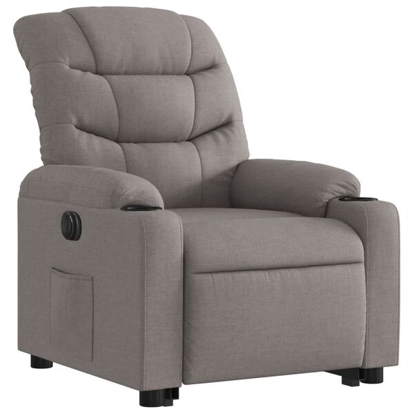 vidaXL Fauteuil inclinable &eacute;lectrique taupe tissu