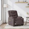 vidaXL Fauteuil de massage inclinable électrique Marron foncé Tissu