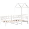 vidaXL Lit de jour avec toit sans matelas blanc 80x200 cm bois massif