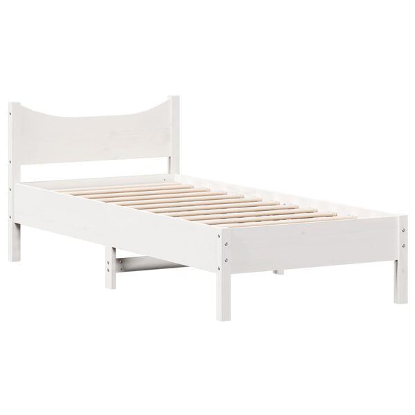 vidaXL Cadre de lit sans matelas blanc 90x200 cm bois de pin massif
