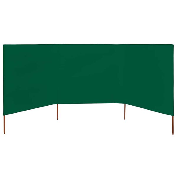 vidaXL Paravent 3 panneaux Tissu 400 x 80 cm Vert
