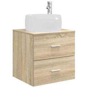 vidaXL Vanit&eacute; de lavabo mural Ch&ecirc;ne Sonoma 49,5 x 44,5 x 80 cm