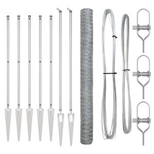 vidaXL Poteau de cl&ocirc;ture. Argent&eacute;