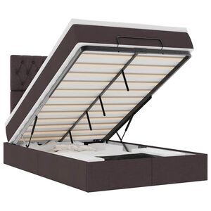 vidaXL Cadre de lit ottoman avec matelas marron fonc&eacute; 120x200 cm tissu
