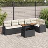 vidaXL Ensemble de canapé de jardin 7 pcs Noir Poly rotin