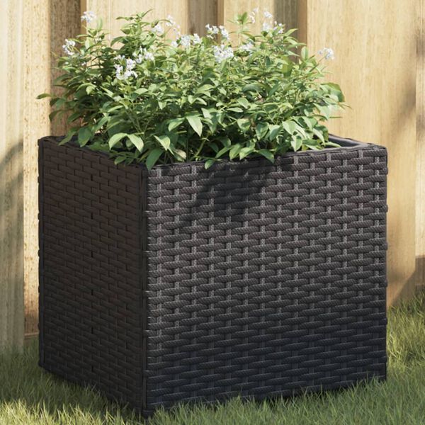 vidaXL Jardini&egrave;res 2 pcs noir 36x30x32 cm r&eacute;sine tress&eacute;e