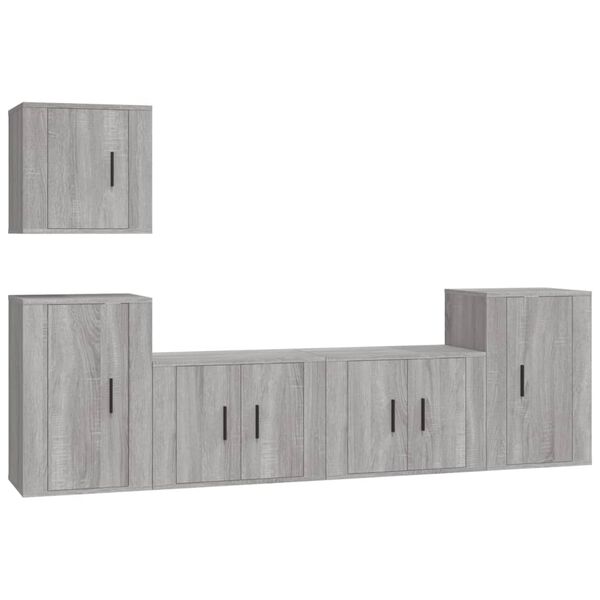 vidaXL Ensemble de meubles TV 5 pcs Sonoma gris Bois d'ing&eacute;nierie