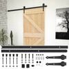 vidaXL Porte coulissante Naturel et noir 100 x 210 cm