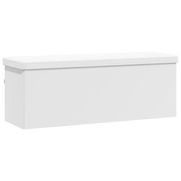 vidaXL Banc de rangement pliable blanc PVC