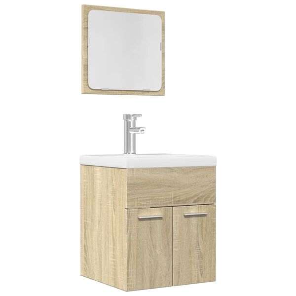 vidaXL Ensemble de meubles de salle de bain 2 pcs chêne sonoma