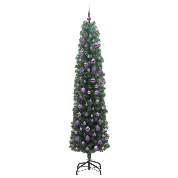 vidaXL Sapin de Noël artificiel Vert 210 cm PVC et acier et plastique