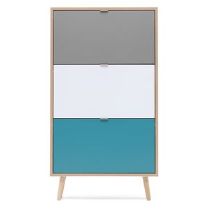 Finori Armoire &agrave; chaussures C-uba 42 Ch&ecirc;ne Sonoma et tricolore