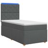 vidaXL Lit boxspring LED avec matelas Gris fonc&eacute; 90 x 190 cm Tissu