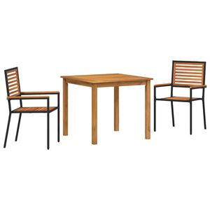 vidaXL Ensemble de salle &agrave; manger pour jardin 3 pc Noir
