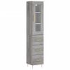 vidaXL Buffet haut Sonoma gris 34,5x34x180 cm Bois d'ingénierie