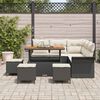 vidaXL Ensemble de canap&eacute; de jardin avec coussin 9 pcs Noir et Cr&egrave;me