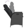 vidaXL Ensemble &agrave; manger de jardin coussins 7pcs Noir R&eacute;sine tress&eacute;e