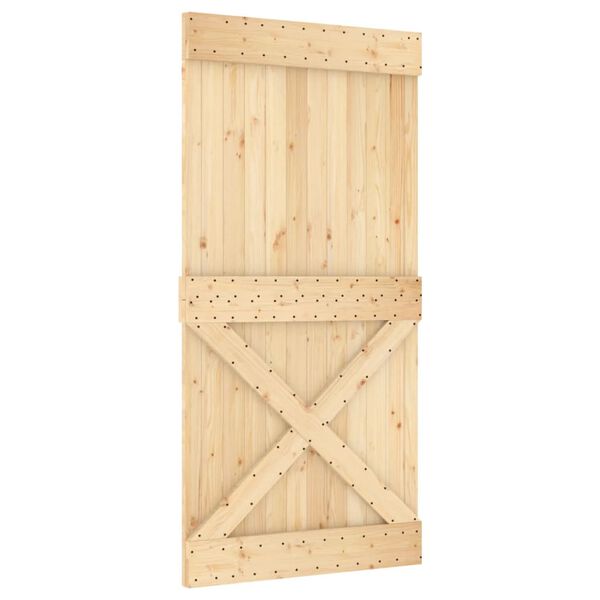 vidaXL Porte coulissante et kit de quincaillerie 100x210 cm pin massif
