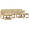 vidaXL Ensemble de canap&eacute;s d'ext&eacute;rieur 6 pcs Blanc et Beige Polyester