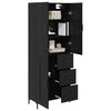 vidaXL Haut Armoire Ch&ecirc;ne noir 69,5 x 34 x 180 cm Bois d'ing&eacute;nierie