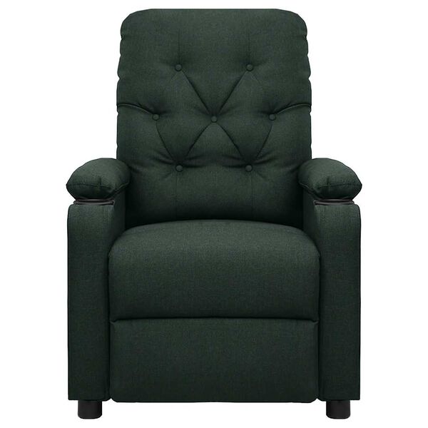 vidaXL Fauteuil de massage Vert fonc&eacute; Tissu