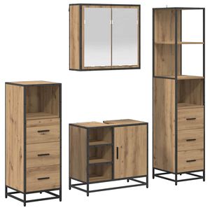 vidaXL Ensemble de mobilier de salle de bain 4 pc Ch&ecirc;ne artisanal