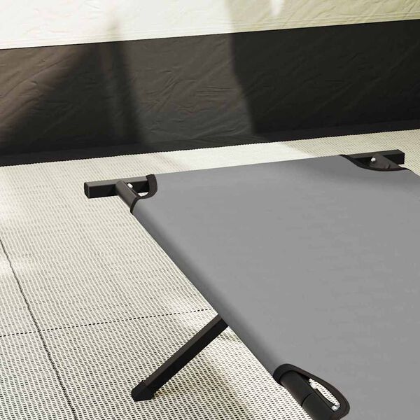 vidaXL Lit de camping pliant 2 pcs Gris 210 x 80 x 46 cm Tissu Oxford