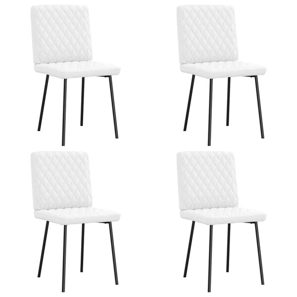 vidaXL Chaises à manger lot de 4 blanc similicuir