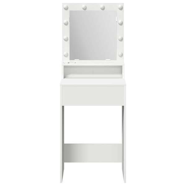 vidaXL Table de Toilette Blanc 50 x 41 x 135 cm Bois d'ing&eacute;nierie