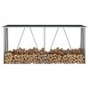 vidaXL Abri de stockage à bois Acier galvanisé 330x84x152cm Anthracite