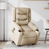 vidaXL Fauteuil inclinable de massage Cr&egrave;me Tissu