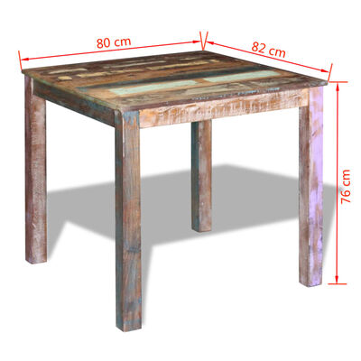 vidaXL Table de salle à manger Bois de récupération massif 80x82x76 cm