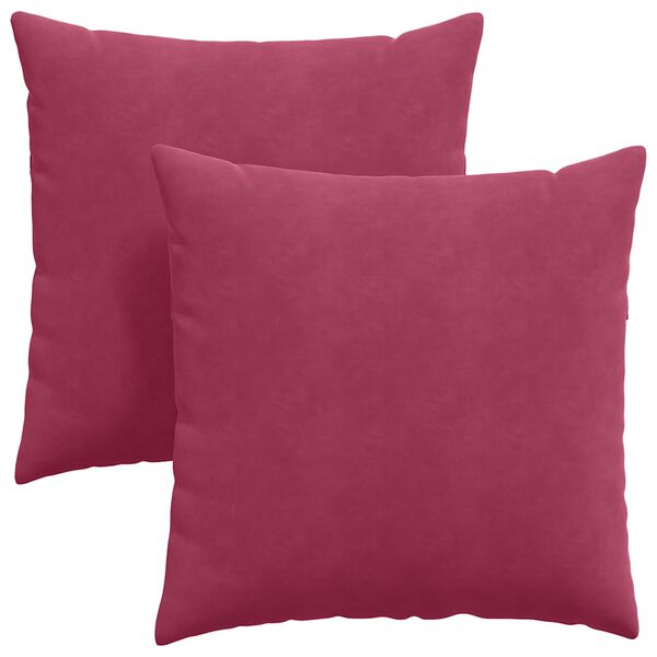vidaXL Coussins de canap&eacute; 2 pcs Bordeaux 60 x 60 cm