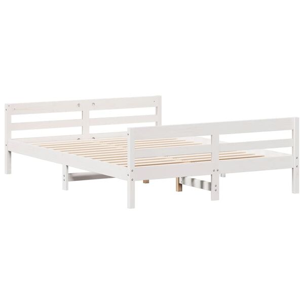 vidaXL Cadre de lit sans matelas blanc 120x200 cm bois de pin massif