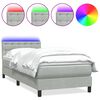 vidaXL Sommier &agrave; lattes de lit et matelas et LED gris clair 80x210 cm velours