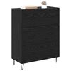 vidaXL Buffet Ch&ecirc;ne noir 69,5 x 34 x 90 cm Bois d'ing&eacute;nierie et fer