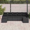 vidaXL Ensemble de canap&eacute; de jardin avec coussin 7 pcs Noir Poly rotin