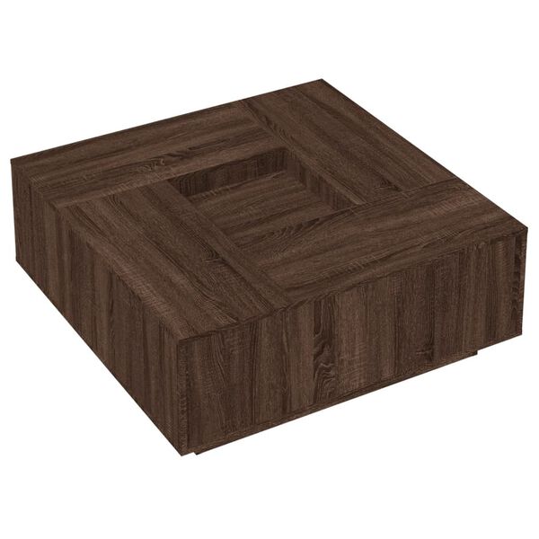 vidaXL Table basse ch&ecirc;ne marron 100x100x40 cm bois d'ing&eacute;nierie
