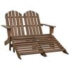 vidaXL Chaise de jardin Adirondack 2 places repose-pied sapin marron